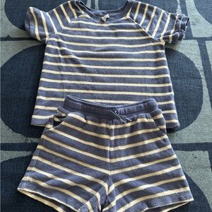 Striped blue and white matching set